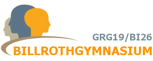 Logo of GRG19/Bi26, Billrothgymnasium, Billrothstr. 26-30, AT-1190 Wien, Schriftzug: Billrothgymnasium GRG19/Bi26