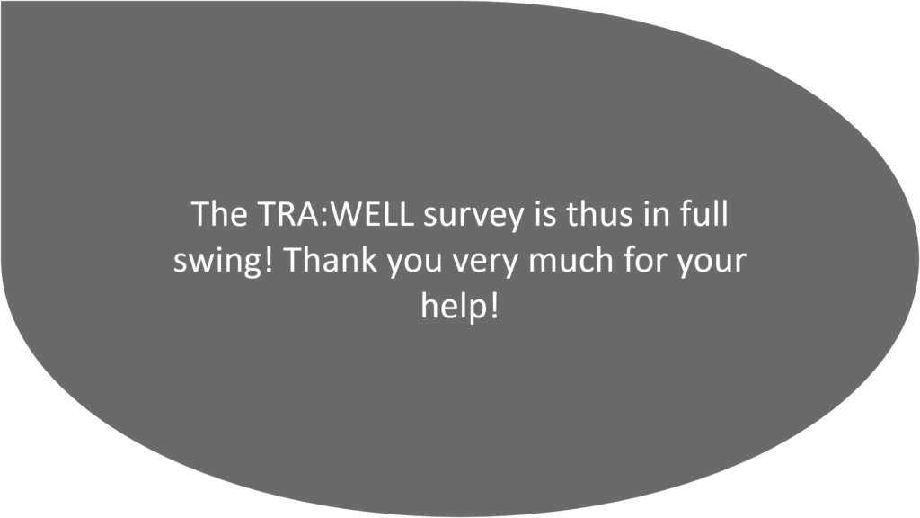 The TRA:WELL survey is thus in full swing! Thank you very much for your help!
